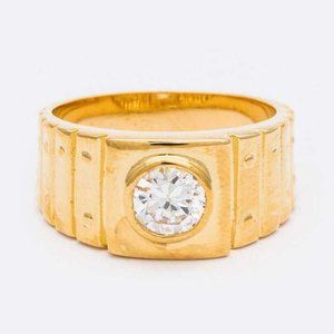 Unisex 18KT Gold Plated Crystal Ring